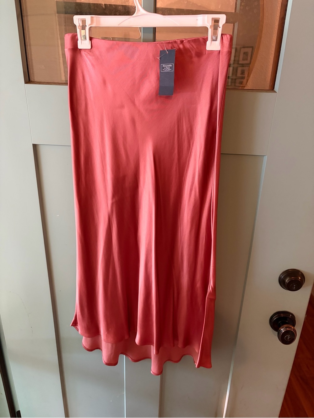 Abercrombie & Fitch Dusky Rose Bias Midi Skirt